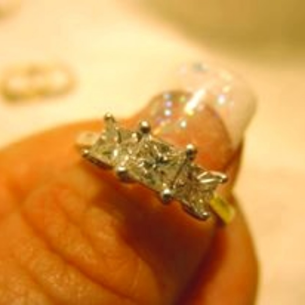 3 Stone Princess Cut Diamond Ring